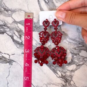 Red Crystal/Rhinestone Earrings